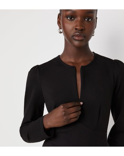 Finery London Black Aria Ponte Jersey Midi Dress