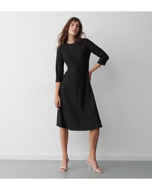 Women's Black Hazel Ponte Jersey Midi Dress