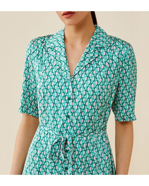 Finery London Blue Danette Midi Satin Dress