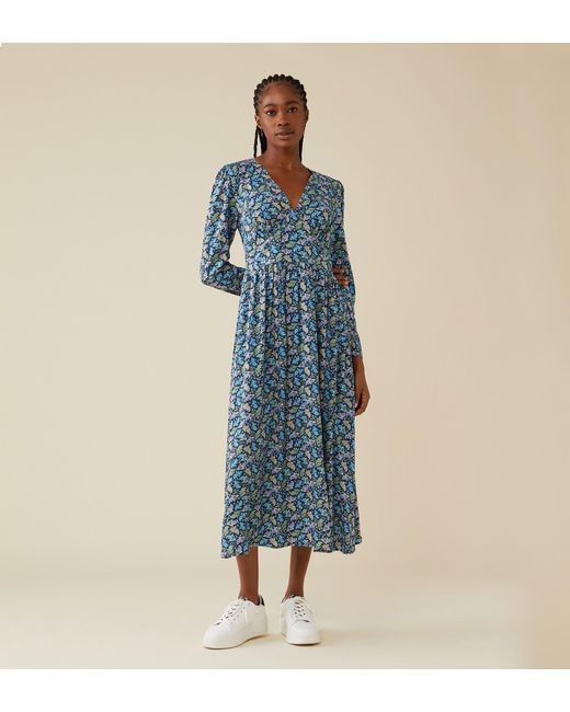 Finery London Blue Carrie Midi Dress