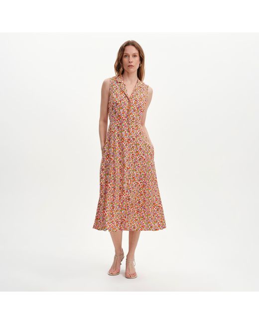 Finery London Multicolor Beatrice Sleeveless Midi Shirt Dress
