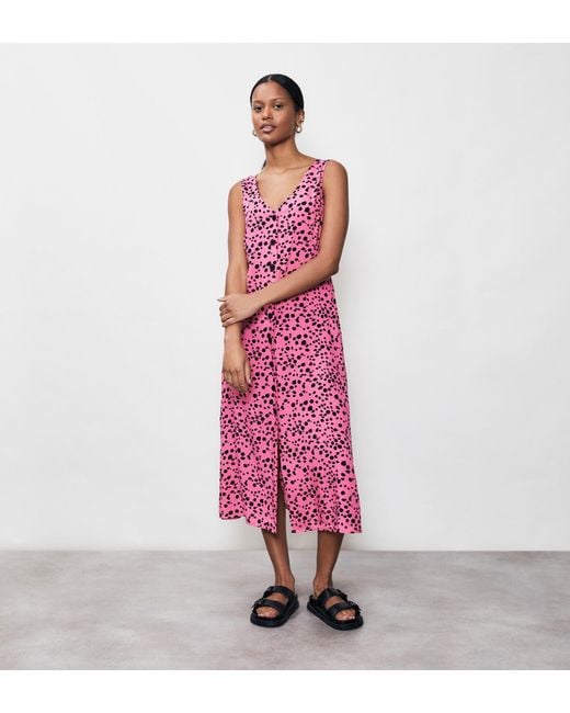 Finery London Pink Basia Midi Dress