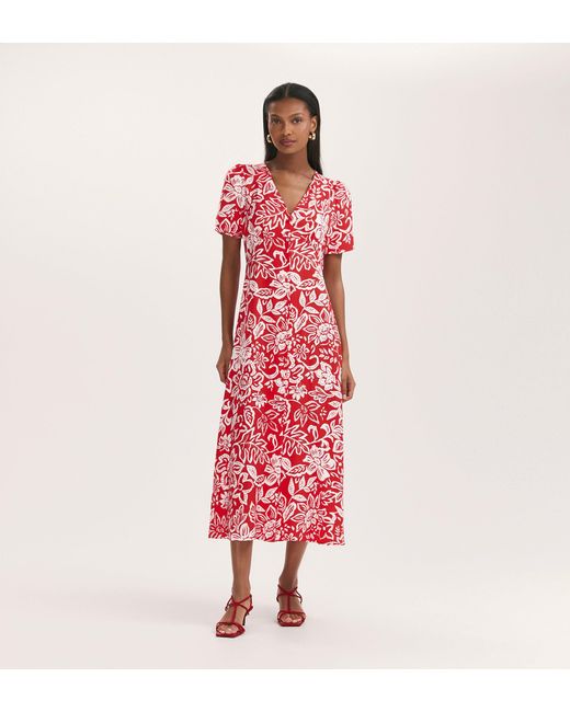 Women's Red Martina Midi Dress