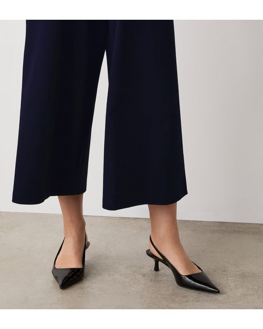 Finery London Blue Miribel Cropped Ponte Jersey Trousers