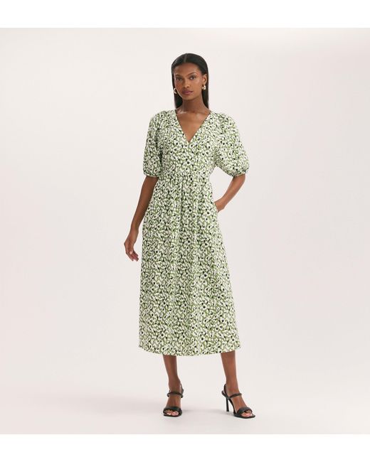 Finery London Green Katie Midi Smock Dress