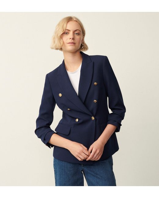Finery London Blue Orla Button Detail Blazer