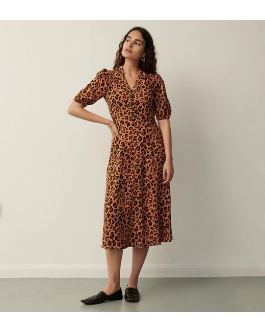 Finery London Brown Deandra Dress