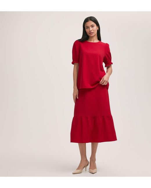 Finery London Red Charlie Crepe T-Shirt