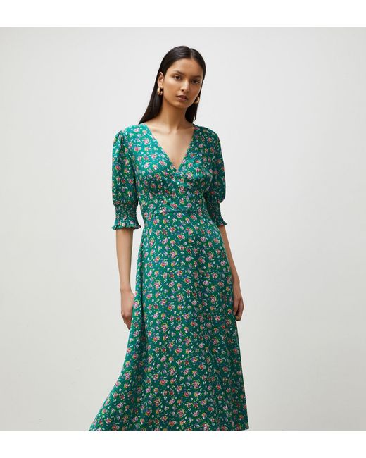 Women's Green Deena Print Midi Dress