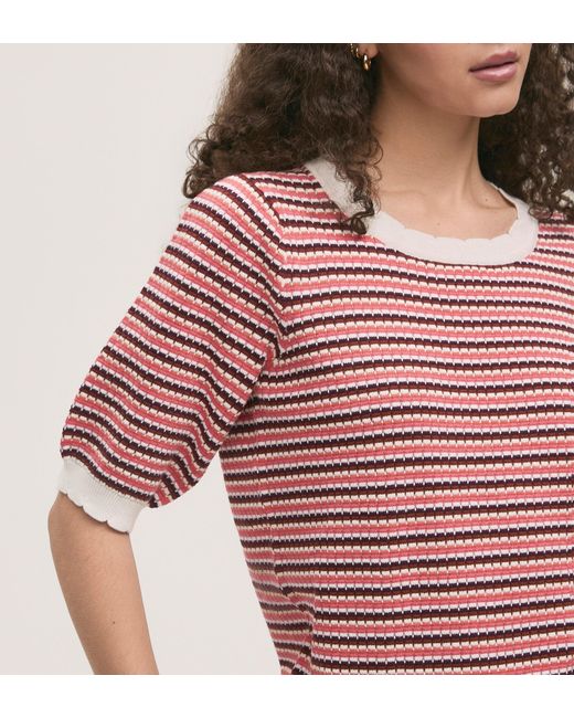 Finery London Red Rita Short Sleeve Top