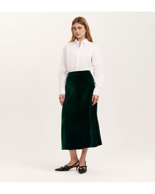 Finery London White Bailey Jersey Velvet Skirt