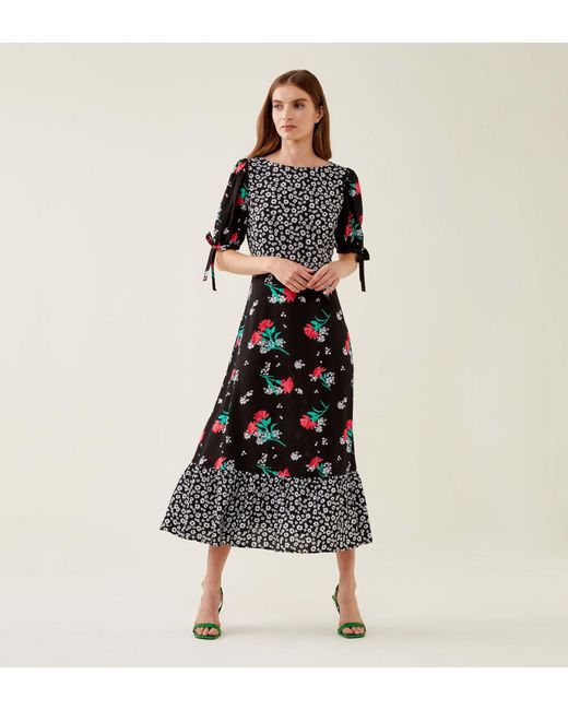 Finery London Black Ruby Blossom Midi Dress