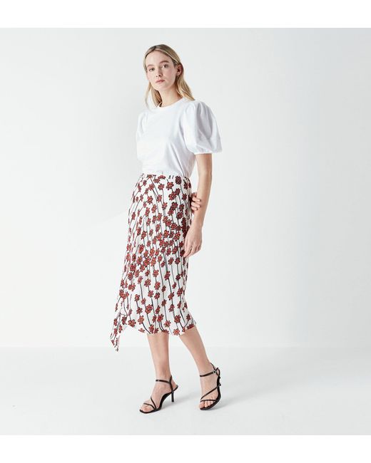 Women's White Layla Printed Skirt