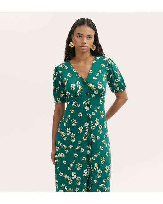 Finery London Green Milena Jersey Midi Dress