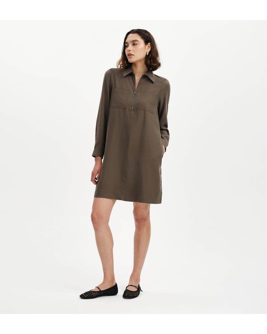Finery London Brown Enriko Cupro Short Dress