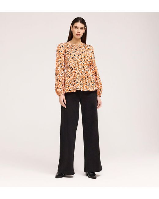 Finery London Orange Bel Cotton Blouse