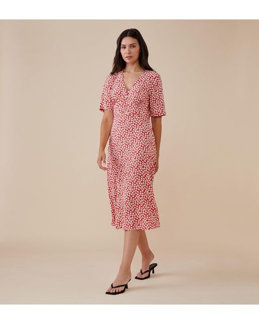 Finery London Pink Sophia Midi Dress