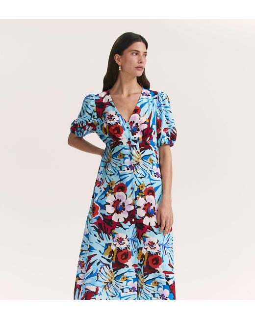 Finery London Blue Sarah Midi Dress
