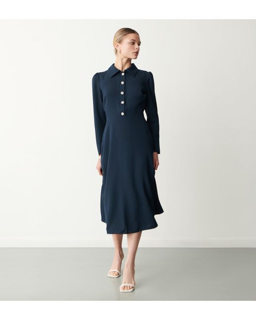 Finery London Blue Lucia Midi Dress