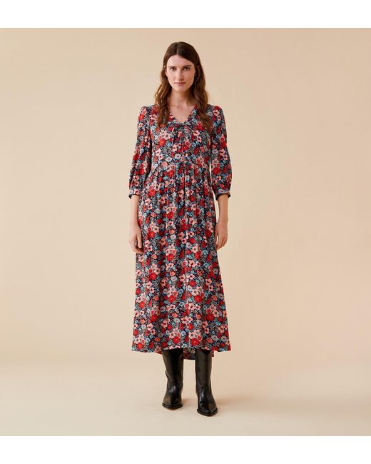 Women's Pink Adeja Midi Viscose Dress