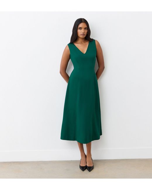 Finery London Green Adele Bottle Ponte Jersey Midi Dress