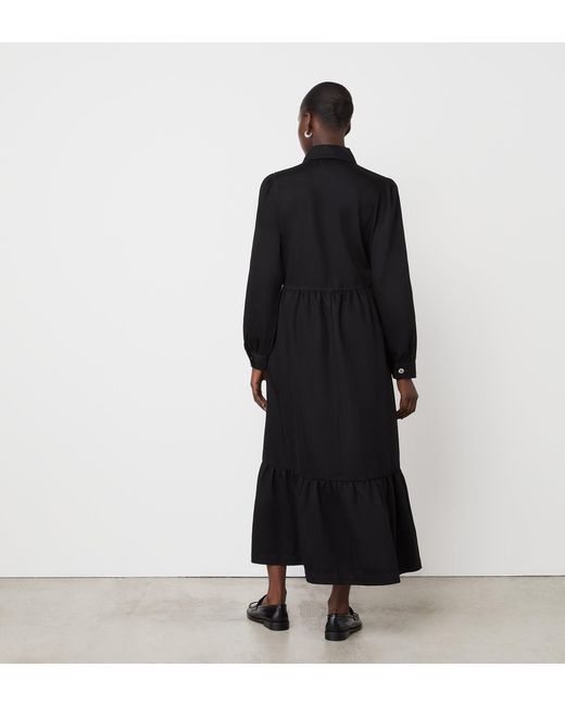 Finery London Black Roxy Denim Midi Dress