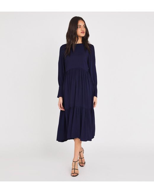 Finery London Blue Bella Midi Dress