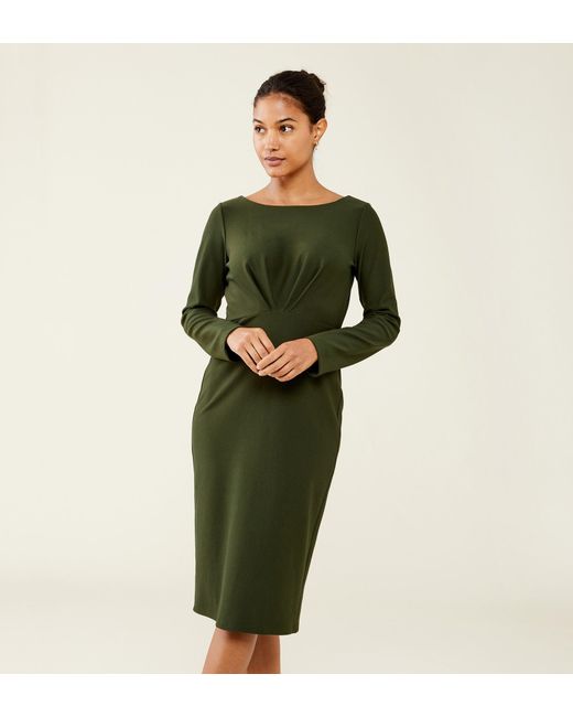 Finery London Green Gloria Ponte Jersey Dress