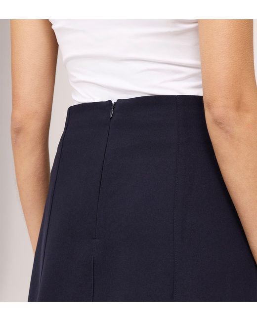 Finery London Blue Kade A-Line Gaberdine Twill Mini Skirt