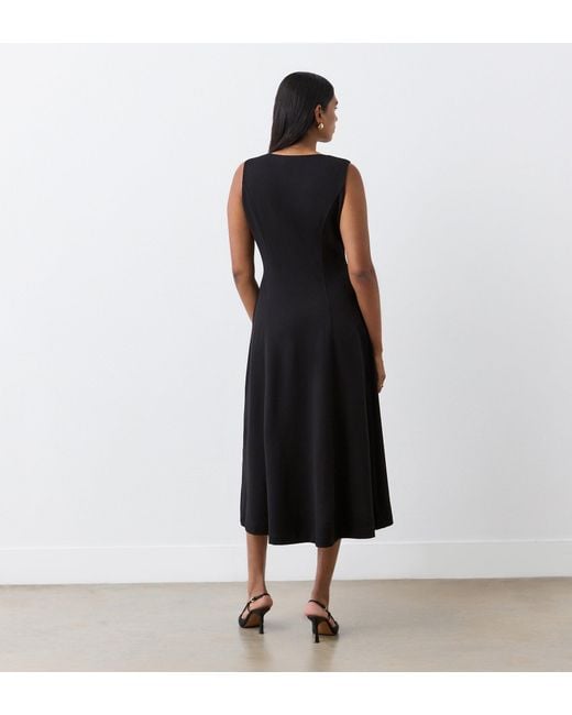 Finery London Black Adele Ponte Jersey Midi Dress