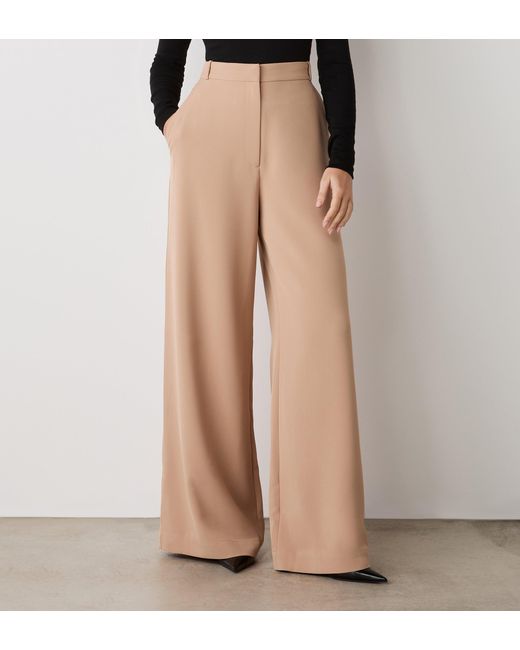 Finery London Natural Addie Wide Leg Trousers