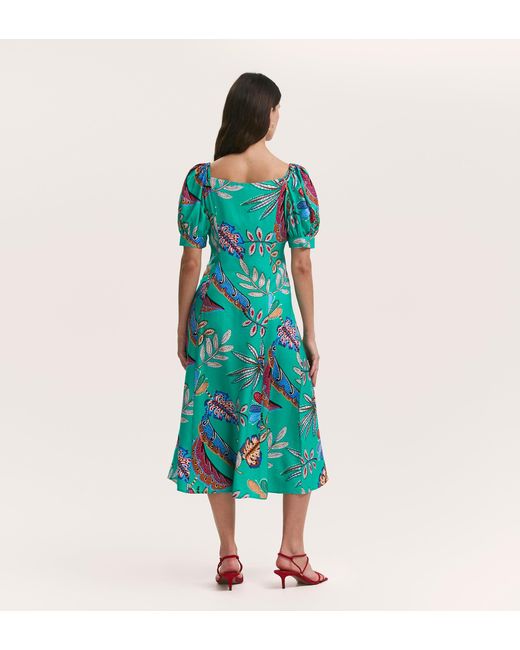 Finery London Green Daisy Midi Dress