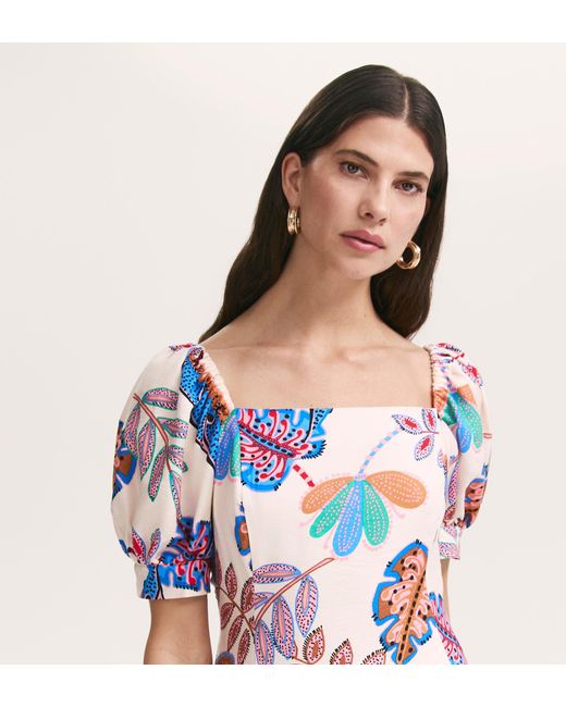 Finery London Red Daisy Midi Dress
