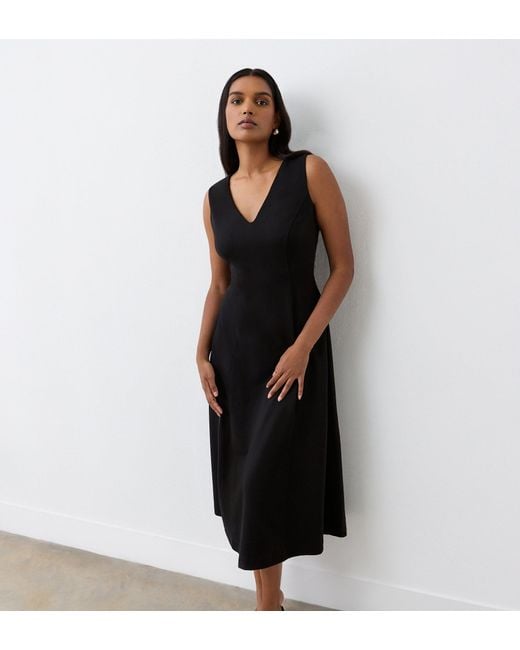 Finery London Black Adele Ponte Jersey Midi Dress
