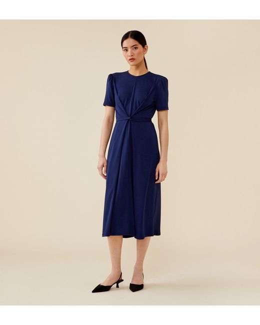 Finery London Blue Otto Midi Dress