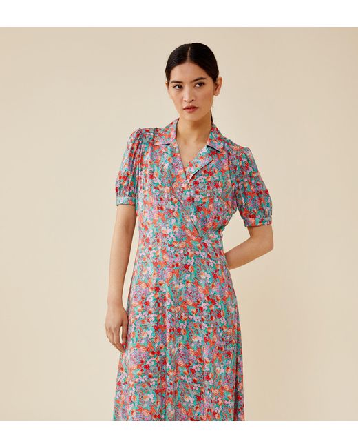 Finery London Blue Abrina Midi Dress