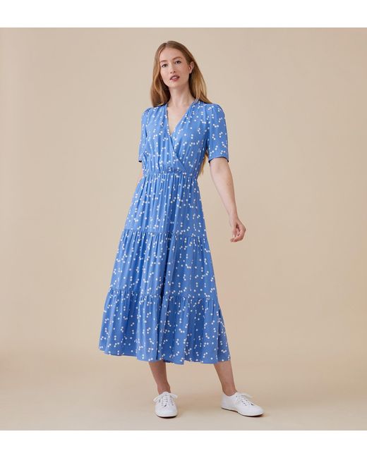 Finery London Blue Amara Midi Dress