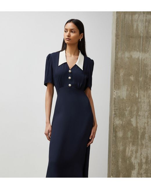 Finery London Blue Lindy Midi Shirt Dress