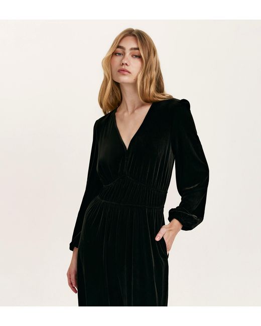 Finery London Black Anna Velvet Jumpsuit