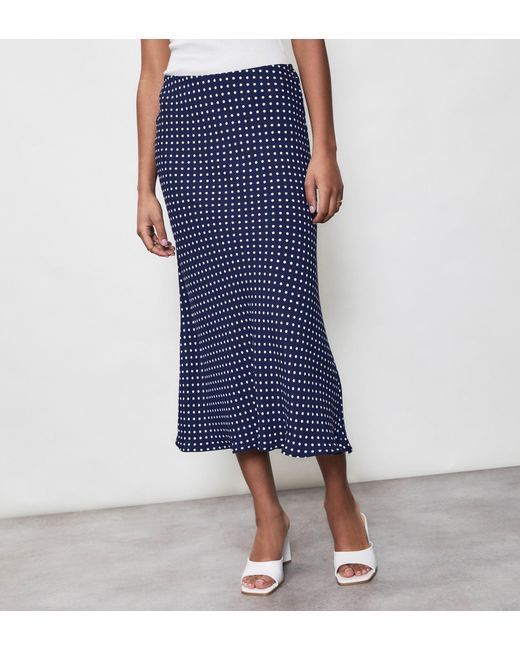 Finery London Blue Evelyn Midi Skirt