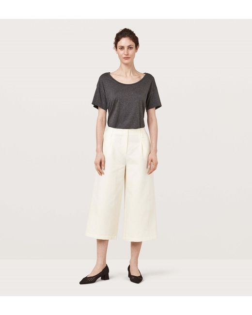 Women's Natural Pascal Ivory Cotton Linen Culottes