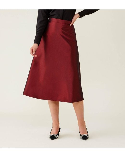 Finery London Red Naia Taffeta Skirt