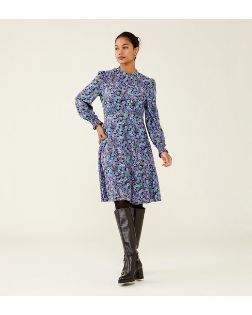 Finery London Blue Lyral Midi Dress