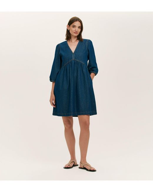 Finery London Blue Marilyn Denim Short Dress