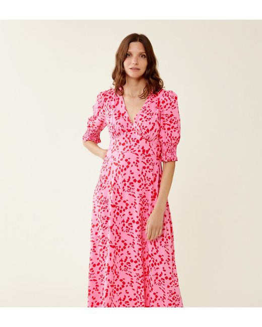 Finery London Pink Deena Midi Dress