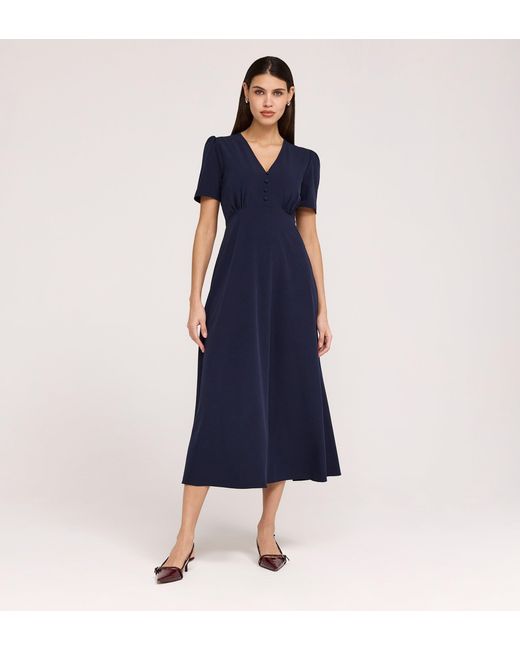 Women's Blue Nieve Crepe Midi Dress