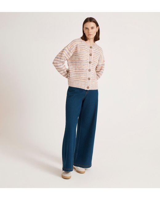 Finery London Blue Whitney Knitted Cardigan