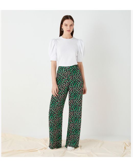 Finery London Green Ashbridge Printed Trousers