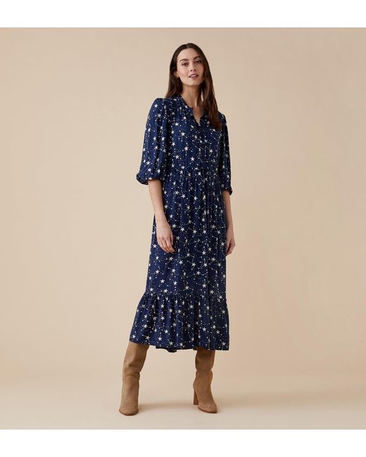 Finery London Blue Rosie Midi Dress