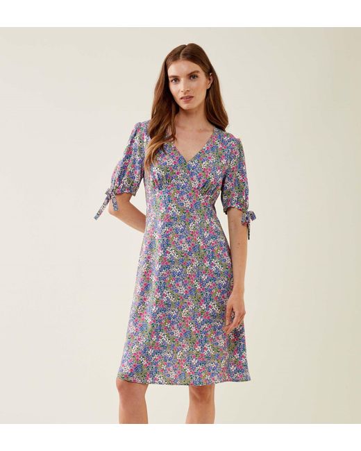 Finery London Blue Jude Midi Dress